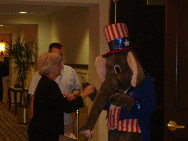 Despite the recent tough election, the GOP elephant was in good spirits.